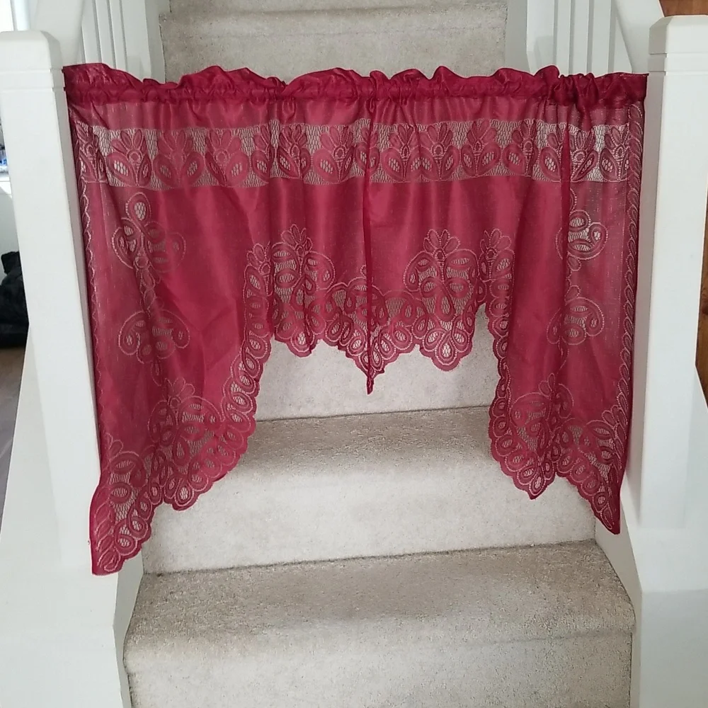 Gorgeous Wine Swag Curtains 116x34